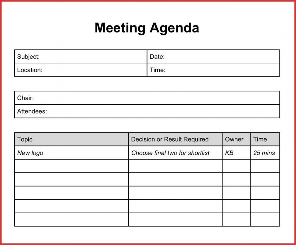 Staff Meeting Agenda Template Template Business