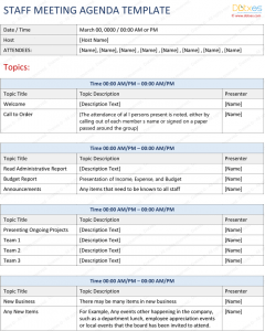 staff meetings agenda template staff meeting agenda template page