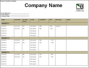 staff schedule template project schedule template