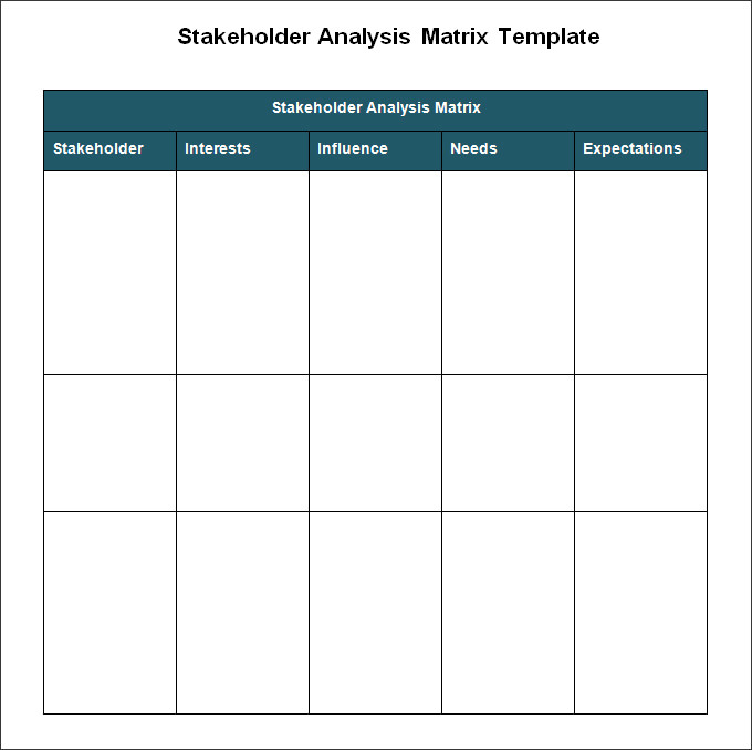 Stakeholder Analysis Template Template Business