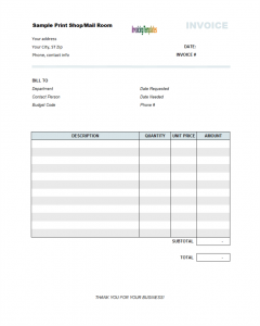 standard bill of sale printshopinvoicetemplate