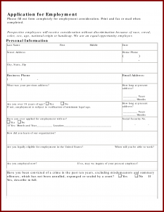 standard job application form standard job application form printable