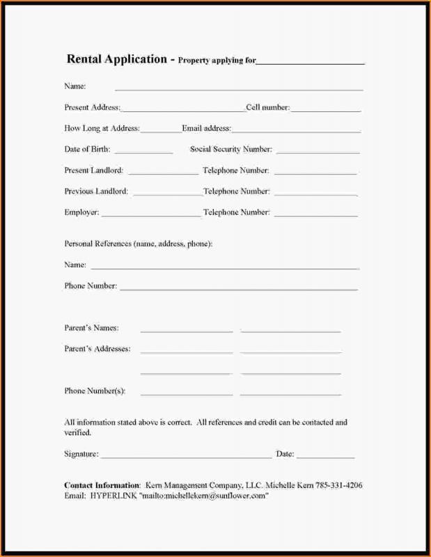 standard job application forms