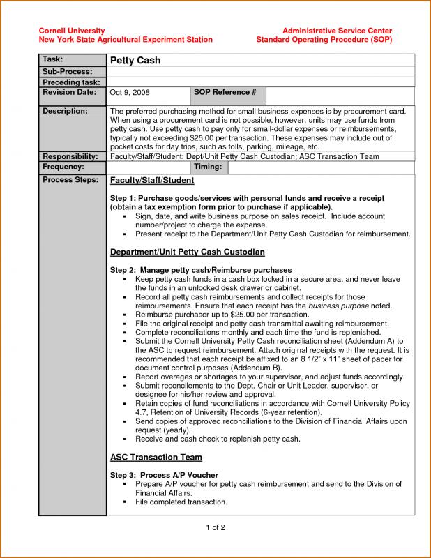 standard operating procedures template