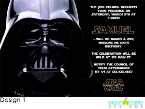 star wars birthday invitation o