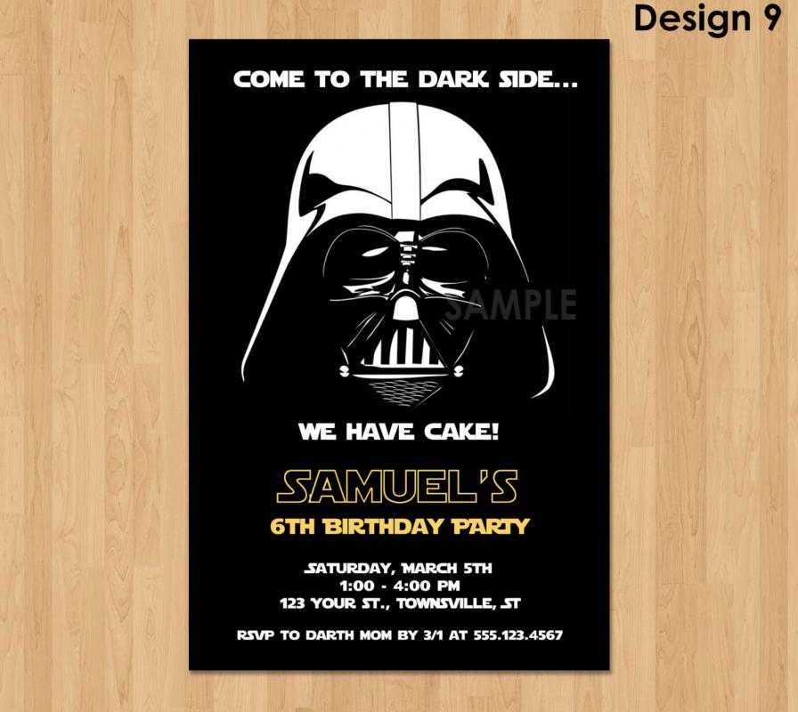 star wars birthday invitation