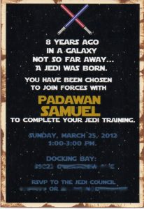 star wars birthday invitation jedi invite blur