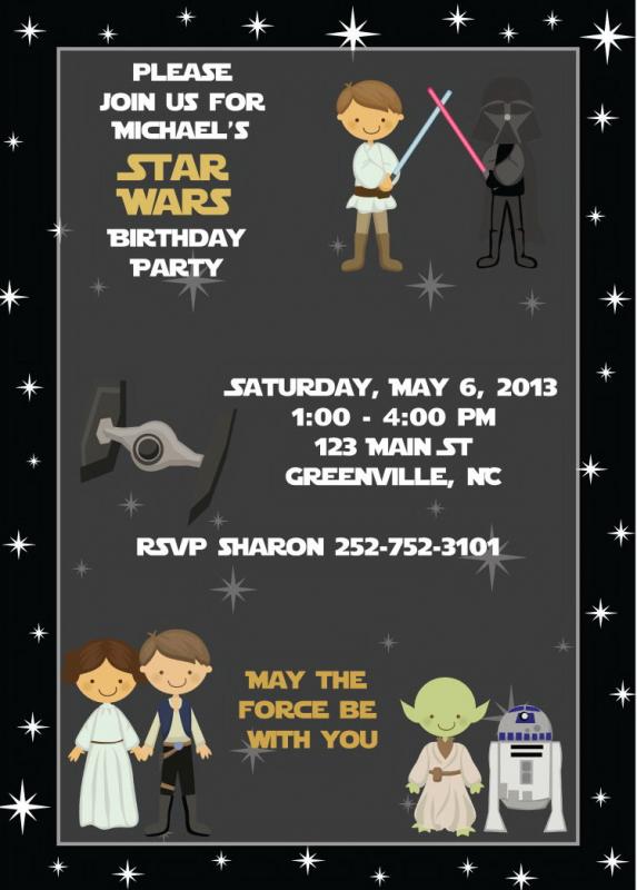 star wars birthday invitation