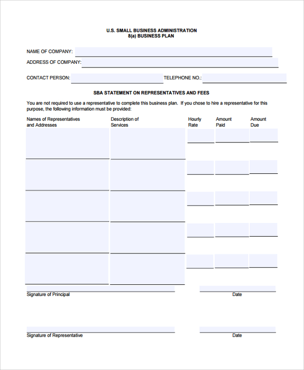 startup business plan sample