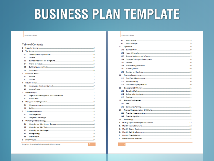 startup business plan template pdf