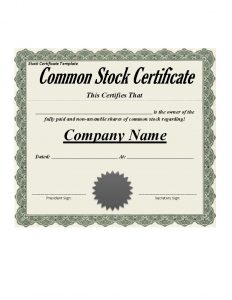 stock certificate template stock certificate template