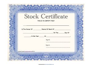 stock certificate template stock certificate template