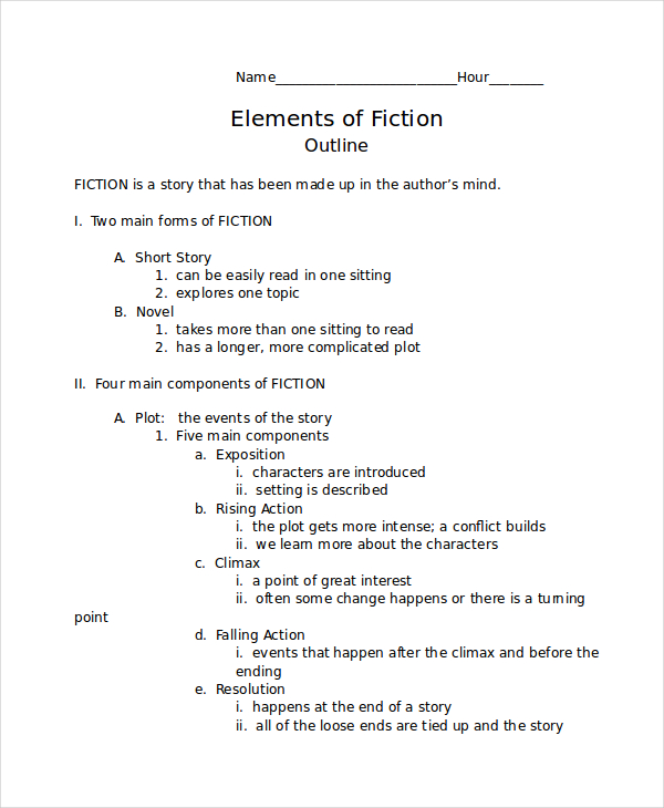 story outline template