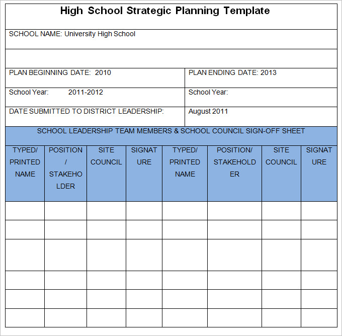 strategic planning template