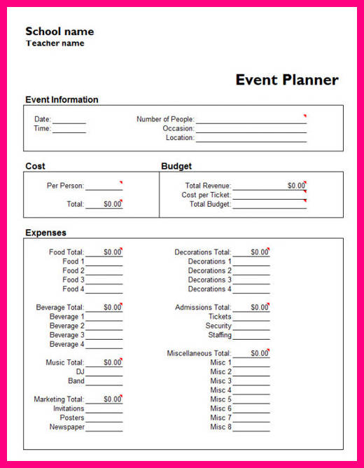 student budget worksheet