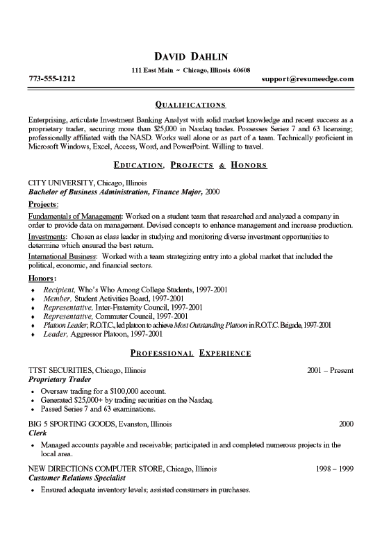 student resume example