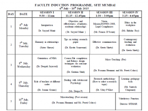 student schedule template fip