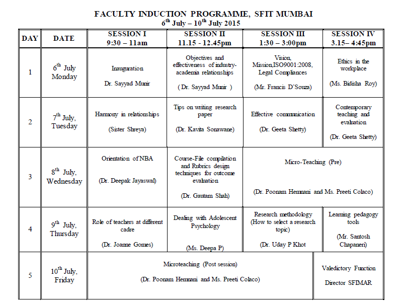 student schedule template