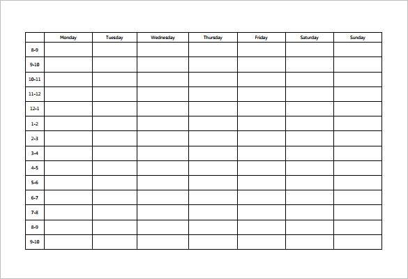 study schedule template