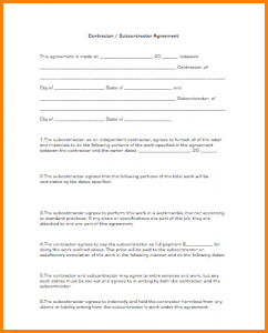 subcontractor agreement template subcontractor agreement template contractor subcontractoragreement