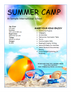 summer camp flyer free smmer camp flyer