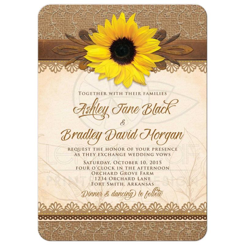 sunflower wedding invitations