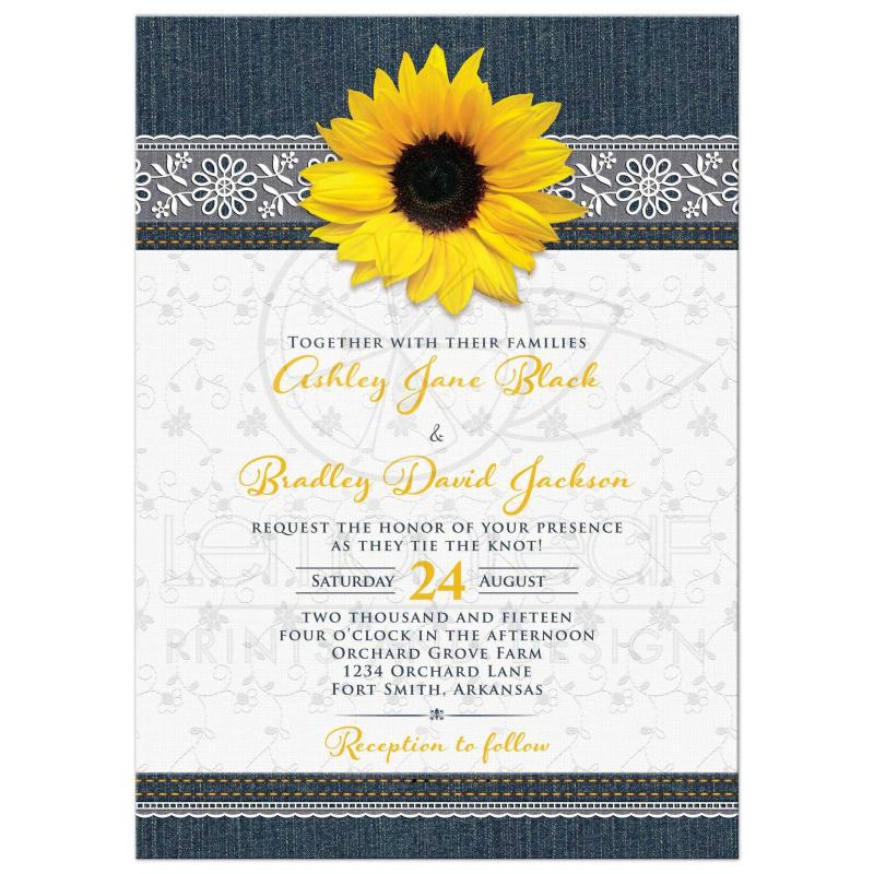Sunflower Wedding Invitations Template Business