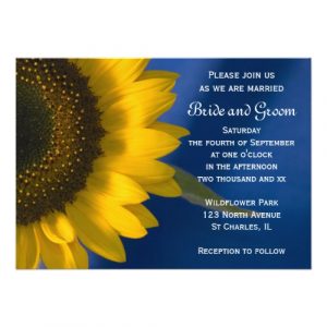 sunflower wedding invitations sunflower on blue wedding invitation pcfl