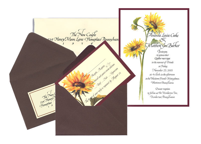 Sunflower Wedding Invitations Template Business