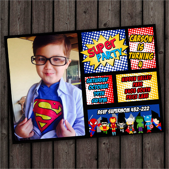 superhero birthday invitations