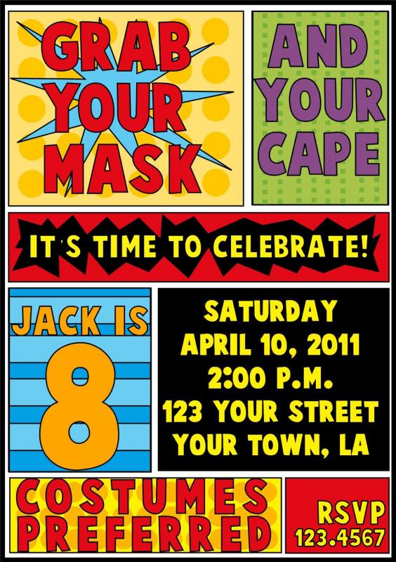 superhero birthday invitations