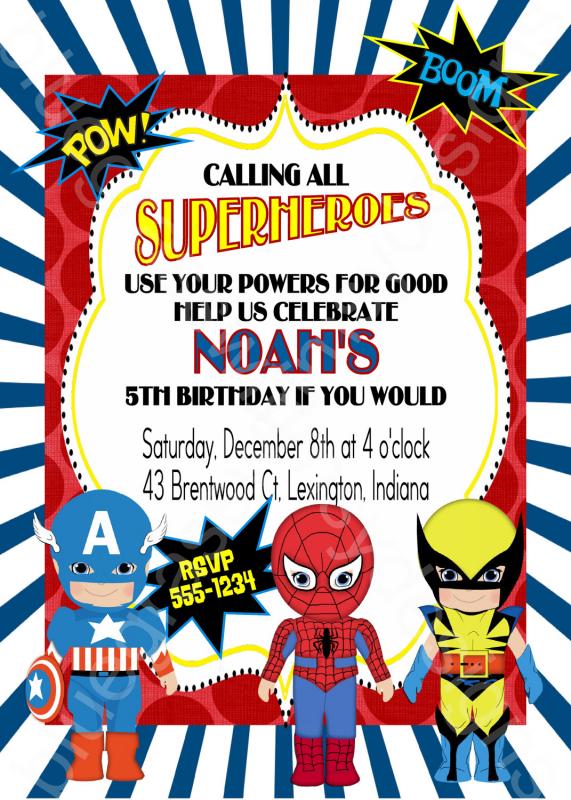 superhero invite template