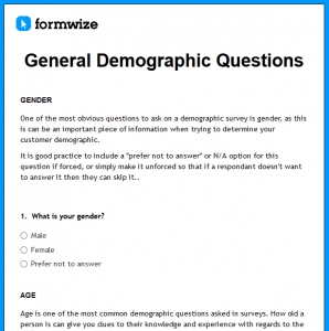 survey demographic questions t