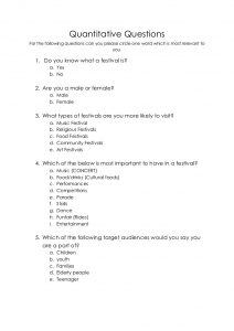 survey questions for students quantitative questionnaire festival