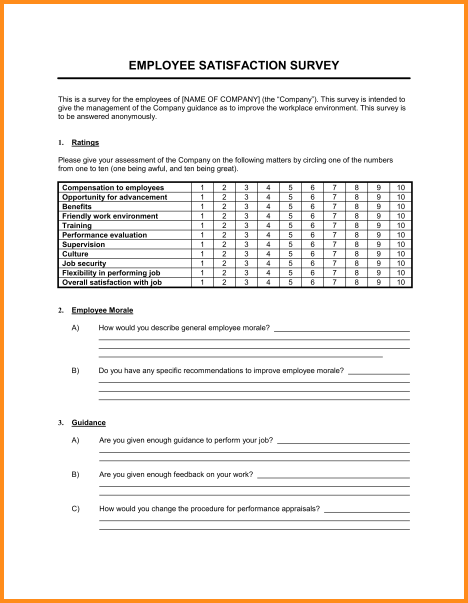 survey template word