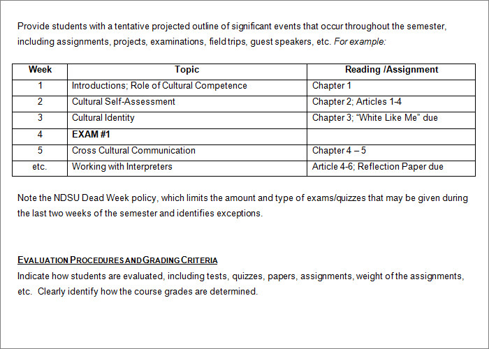 syllabus template high school