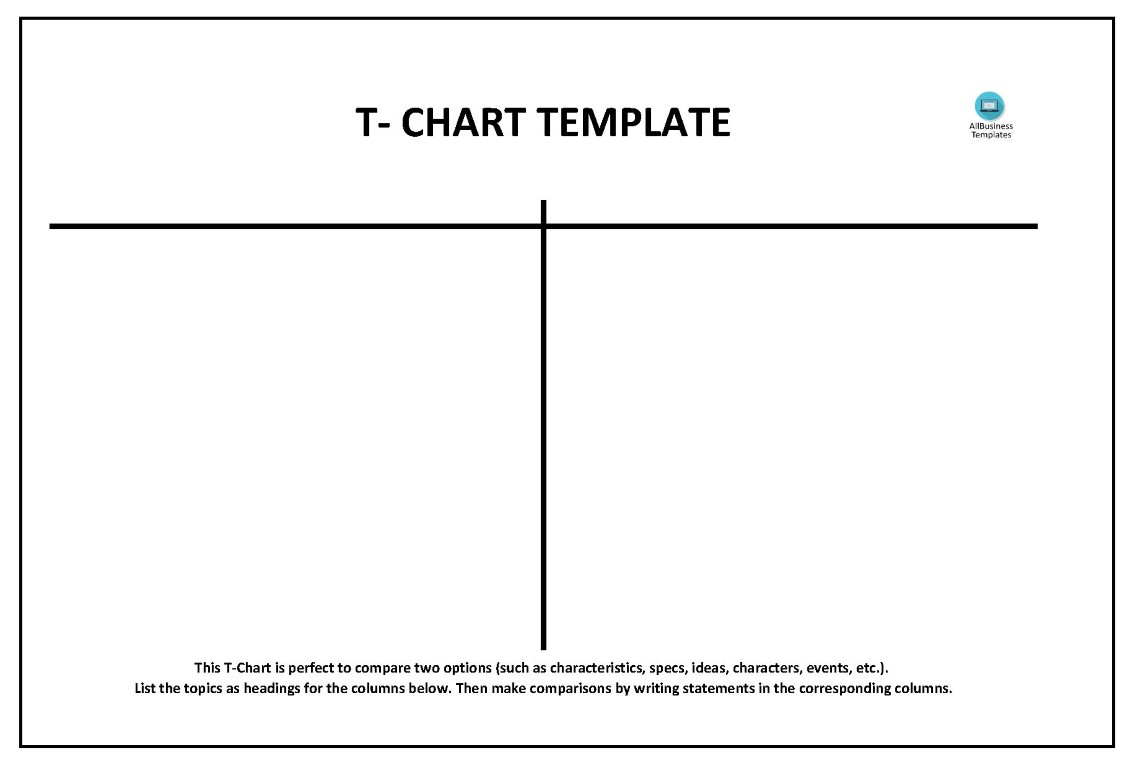 t chart template