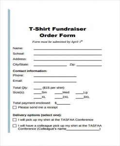 t shirt order form t shirt fundraiser order form1