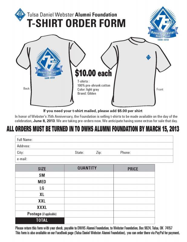 T Shirt Order Form Template Word
