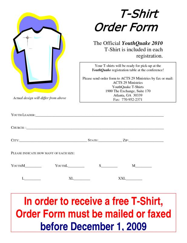 Download T Shirt Order Form Template Microsoft Word | Template Business