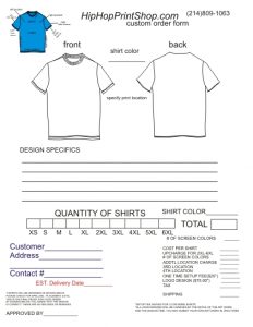 t shirt order form template order form template