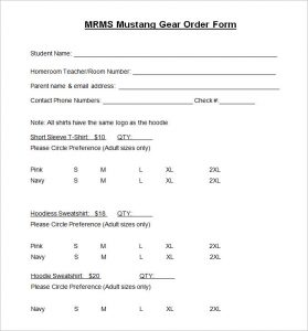 t shirt order form template sample t shirt order form template