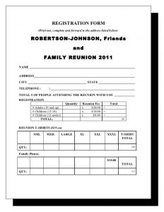 t shirt order forms robertson amp johnson family reunion letter