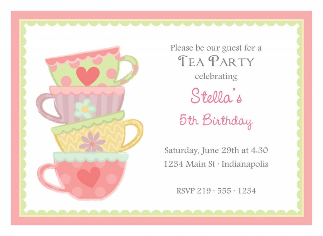 tea party invitation template