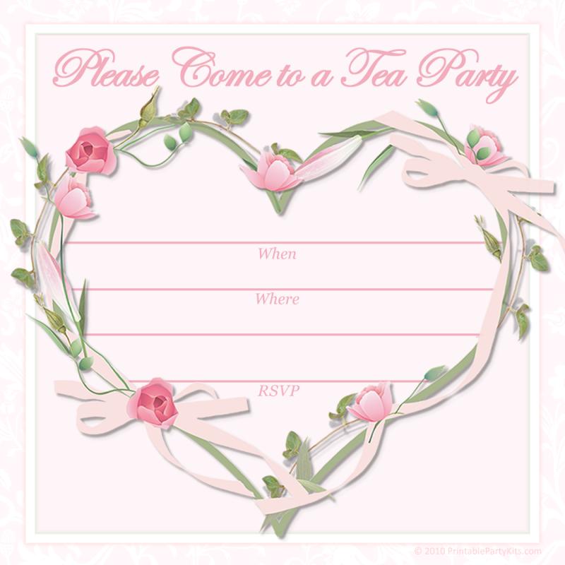 tea party invitation template