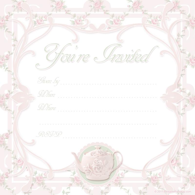 tea party invitation template