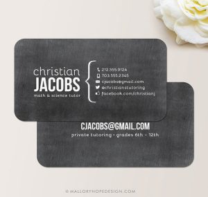 teacher business cards chalkboard tutor or teacher business card business card