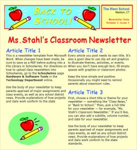 teacher newsletter templates high school classroom newsletter template