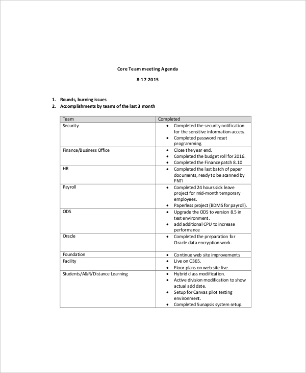 team meeting agenda template