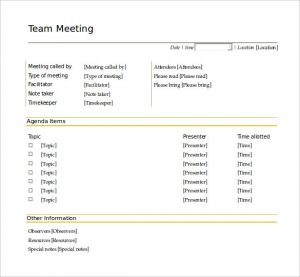 team meeting agenda template free team meeting agenda template word doc download